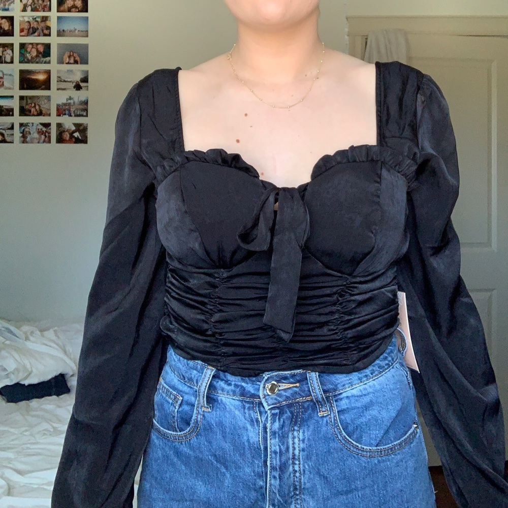 Black off the shoulder top